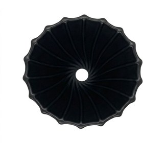Resim VESTRON Siyah V60 02 Dripper Ahşap Standlı Seramik Kahve Demleme Ekipmanı (Black Ceramic) 