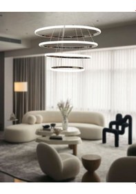 Resim Tt300-4 Kr Tt Aydınlatma Halka 4 Lü Krom Kaplama Led Avize 
