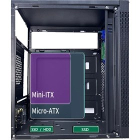 Resim Norino Aztech AZTB02600 Tıtan 600W SİYAH USB 2.0 Micro Atx Kasa 