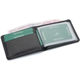Resim Westpolo Hakiki Deri Kağıt Para Ve Bol Şeffaf Kart Bölmeli Unisex Kartlık - Siyah Siyah 