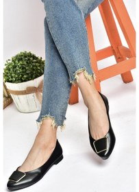 Resim Fox Shoes P726776309 Siyah Toka Aksesuarlı Kadın Babet Siyah 