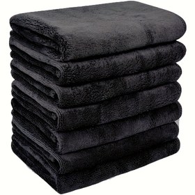 Resim 5 Paket Yumuşak Havlu Hızlı Kuruyan Yüz Havlu Yeniden Kullanılabilir Makyaj Çıkarıcı Bez Süper İnce Fiber Havlu Yüz Yıkama için Makyaj Havlu Siyah 