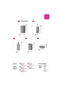 Resim Primanova Flores 5'li Banyo Seti - Gri 