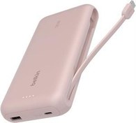 Resim Belkin BoostCharge Powerbank, 20K Entegre Kablolu Taşınabilir Güç Kaynağı, 30 W Güç İletimli Hızlı Şarj, USB-C, Pembe 
