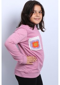 Resim Kız Çocuk Sweat Ribanalı Cepli C43 Pembe 