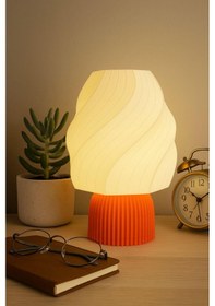 Resim Ice Cream Lamp Masa Lambası Dekorasyon Aydınlatma Gece Lambası Abajur Turuncu 