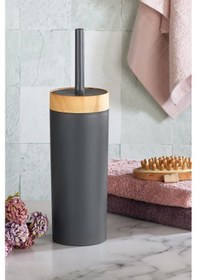 Resim Flora Bambu Desen Wc Klozet Fırçası Plastik, Tuvalet Banyo Wc Temizleme Fırçası Gri Gri 