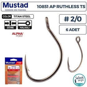 Resim Mustad 10851 Ap Ruthless Delikli Olta İğnesi Ts 2/0 6 Adet 