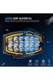 Resim ASTRA LED 10'' Beyaz Turuncu LED Spot Projektör + Drl Tır Kamyon Off Road 12-24VOLT 1 Adet 