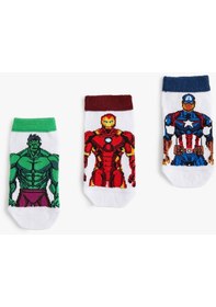 Resim Koton 3'lü Marvel Baskılı Çorap Seti Lisanslı Multıcolor 4skb80014aa Mavi 