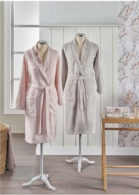 Resim Taç Soft Bambu Aile Bornoz Seti Darla Somon Taş 