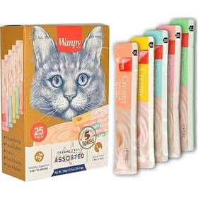Resim Wanpy Karışık Ra-Mix Likit Sıvı Kedi Ödülü 10 x 14 G 