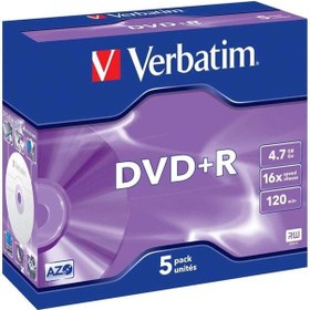 Resim Verbatim AZO DVD+R 4.7 GB 16X 5li Paket Tek Tek Kutulu Ürün 43497 