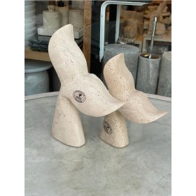 Resim Bej Traverten Doğal Taş Balina Kuyruğu Obje 