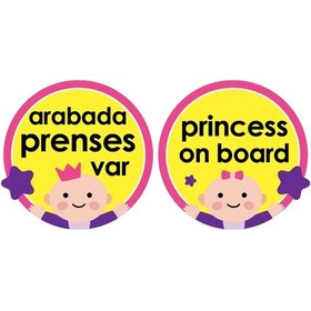 Resim Arabada Prenses Var Vantuzlu Sticker Arabada Güvenlik 