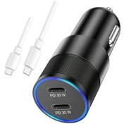 Resim Globalbloom 60w Çift Usb C Araç Şarj Cihazı 2li Paket Pd3.0 Hızlı Şarj Ve 1 Adet Usb Kablosu 
