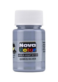 Resim Nova Color Akrilik Boya 30 Cc Gümüş - 4 Adet Gümüş 