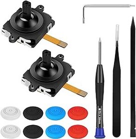 Resim 2 Pcs Joystick Replacement Kit for Oculus Quest 2 Controller,EEEKit 3D Analog Joystick Repair Kit,Joystick Analog Thumb Stick Repair Kit,Repair Tool Set for Left and Right VR Controller 