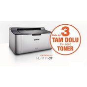 Resim HL-1111 Mono Lazer Yazıcı + 3 adet Orjinal Tonerli Brother