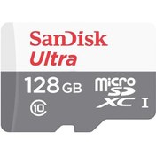 Resim SANDISK SDSQUNR-128G-GN6MN 128 GB Ultra mSDXC 80MB/s Class 10 UHS-I Micro SD Kart Orjinal Faturalı