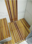 Resim OBERS Iroko Duş Izgarası 90x120cm Ağaç Izgara Ağaç Duş Teknesi Deck Izgara Tik Izgara 