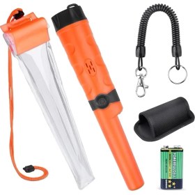 Resim Pinpointer Metal Dedektörü, Hazine Avcılık Aracı Buzzer Titreşimli Taşınabilir Pim Işaretçi LED Göstergeleri ve Kemer Kılıfı ile (Turuncu) 