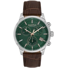 Resim Quantum Pwg1197.372 Kronograf Deri Kordon Çelik Kasa 10 Atm Suya Dayanıklı Kahverengi Renk Erkek Kol Saati Metalik 