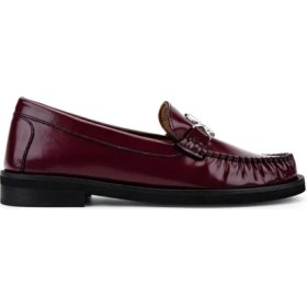 Resim Mario Valentino Kadın Hakiki Deri Bordo Loafer Ayakkabı 1040 91D2555 Bn Ayk SK25-26 Bordeaux 