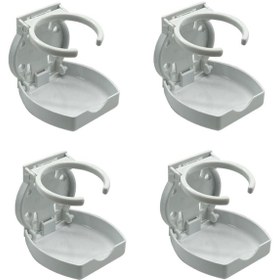 Resim 4'lü Sealux Katlanır Bardaklık. Plastik Bardak Tutucu. Beyaz 