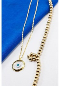 Resim Şeffaf El Yapımı Nazar Boncuğu Bijuteri Kolye, Hediyelik Kolye Çok Renkli 