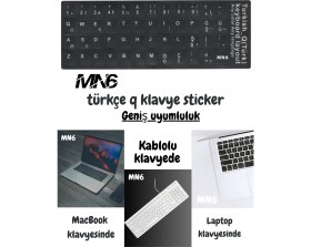 Resim Mn6 MTRQ Türkçe Q Klavye Sticker/Silinmez-Laptop Pc Uymlu-100 Adet/Türkçe Q Sticker 