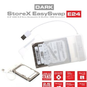 Resim Dark Storex E24 2.5" USB 3.0 Çıkarılabilir Başlıklı Şeffaf SATA Disk Kutusu (DK-AC-DSE24U3) 