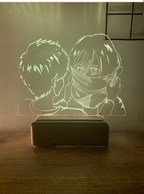 Resim Attack On Titan Mikasa - Eren 16 Renk Gece Lambası 