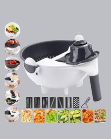 Resim Döner Mekanizmalı 5 İ 1 Arada Süzgeçli Rende Sebze Meyve Doğrama Cihazı - Lisinya 