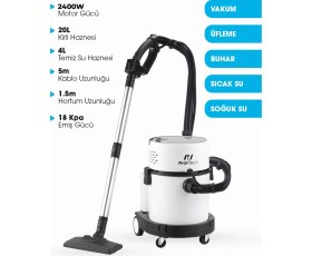 Resim Pirantech RLZ-208 2400W Çok Amaçlı Buharlı Temizlik Robotu 20L Aksesuarlar ile Etkili Temizlik 