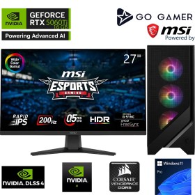Resim Go Gamer U76D Intel Core Ultra 7 265KF / 64GB Ddr5 6000MHZ / 1tb Nvme SSD 5000-3600MB-SN Gen4 / RTX5060TI 16GB / 240MM Sıvı Soğutma / Msı 27" 200Hz / Windows 11 Pro Masaüstü Bilgisayar 