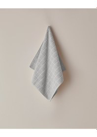 Resim English Home Chequer Pamuk Yüz Havlusu 50x80 Cm Gri Gri 