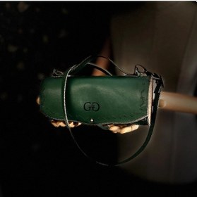 Resim Hakiki Deri, El Yapımı Bayan Çanta, Bayan Cüzdan Larissa V72 Yeşil 