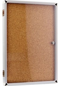 Resim 90X120 Ince Çerçeve Kapaklı Camekanlı Mantar Pano 