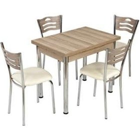 Resim Erezogullari_Mobilya Mutfak Masası Ve 4 Adet Sandalye Takımı Özel Ölçü 60X90 Açılır 