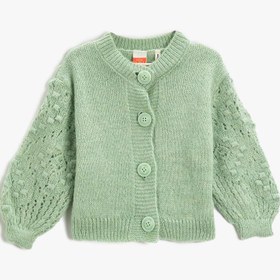 Resim Kız Bebek Basic Triko Hırka Düğmeli Dik Yaka 