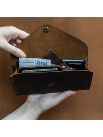Resim El Yapımı Hakiki Deri El Çantası - Clutch 