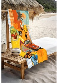 Resim Dijital Baskı Plaj Deniz Havlusu Modern Desenli Peştamal Hvl0170 Renkli 