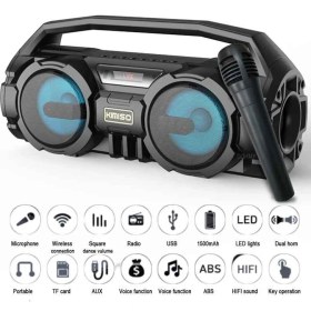 Resim Trend Store Bluetooth Kablosuz Hoparlör Kablolu Mikrofonlu Karaoke RGB Işıklı USB AUX FM Radyo SD Destekli 