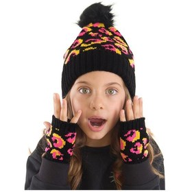 Resim Denokids Mshb&g Pembe Leopar Kız Bere Eldiven Takım 