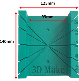 Resim 3D Make Gönye Kutusu - 30-60-45-90 Derece Açılı Kesme Klavuzu 140x125x48 mm Ölçülerle 