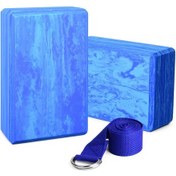 Resim Geeksen 2 Adet Eva Yoga Bloğu Ve 1 Adet Esneme Kayışı Seti - Denge, Esneklik Ve Güç İçin Mükemmel Yoga Ekipmanı 