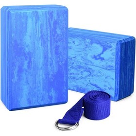 Resim Geeksen 2 Adet Eva Yoga Bloğu Ve 1 Adet Esneme Kayışı Seti - Denge, Esneklik Ve Güç İçin Mükemmel Yoga Ekipmanı 