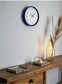 Resim 36 Cm Lacivert Dekoratif Duvar Saati Açık 