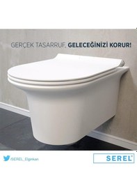 Resim Serel Purity Asma Klozet Pr10 + Blaze Slim Yavaş Kapanan Kapak 2'li Set Beyaz 